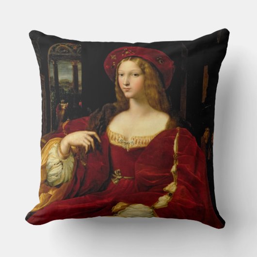 Aのアラゴン(c.1500-77)妻のJeanneのポートレート クッション (正面)