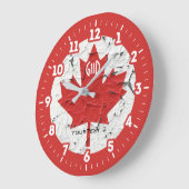 aのカナダの旗のカエデの葉 ラージ壁時計 (傾斜)