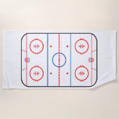 aのスケートリンクの図表のホッケーの試合のデザイン ビーチタオル (正面)