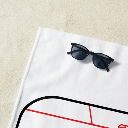 aのスケートリンクの図表のホッケーの試合のデザイン ビーチタオル (インサイチュ)