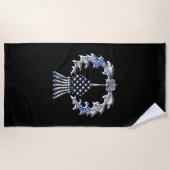 aのスコットランドのアザミの装飾 ビーチタオル (正面)