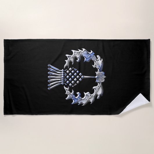 aのスコットランドのアザミの装飾 ビーチタオル (正面)