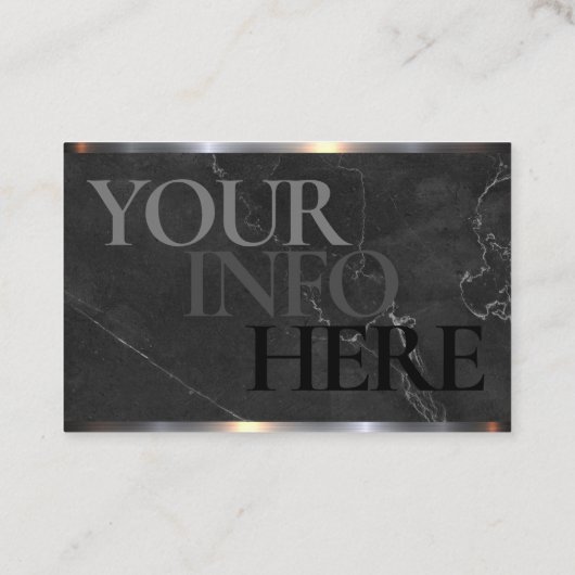 aのチャコールグレーの大理石の理髪店 名刺 (裏面)