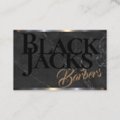 aのチャコールグレーの大理石の理髪店 名刺 (正面)