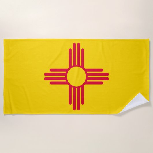 aのニューメキシコの州の旗のデザイン ビーチタオル (正面)
