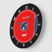 aのパーソナライズなテネシー州の州の旗のデザイン ラージ壁時計 (傾斜)