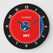 aのパーソナライズなテネシー州の州の旗のデザイン ラージ壁時計 (正面)