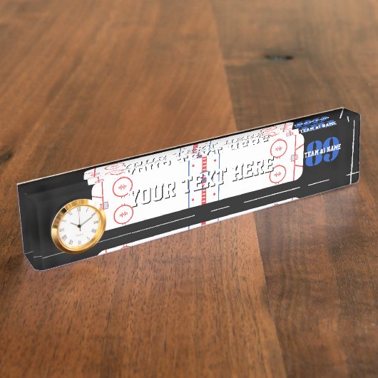 aのパーソナライズなホッケーのリンクの図表のデザイン デスクネームプレート (側面)