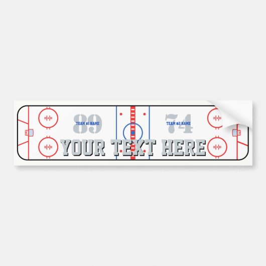 aのパーソナライズなホッケーのリンクの図表のデザイン バンパーステッカー (正面)