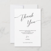 aのブライダルシャワーのサンキューカードモダン。 サンキューカード (正面)