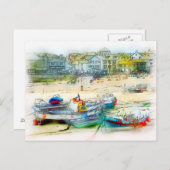 Aのボート絵画として ポストカード (正面/裏面)