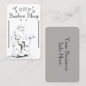aのヴィンテージの理髪店場面 名刺 (正面/裏面)