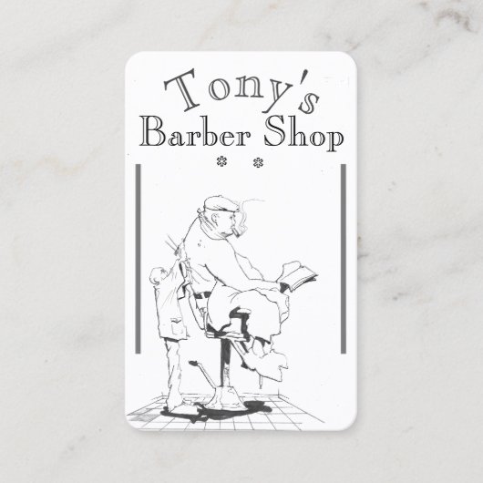 aのヴィンテージの理髪店場面 名刺 (正面)