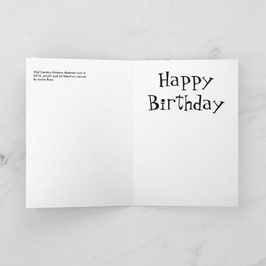 「aの世紀半ばのモダンの抽象芸術数字4' カード (内部)