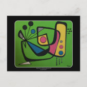 「aの世紀半ばのモダンの抽象芸術数字4' ポストカード (正面)