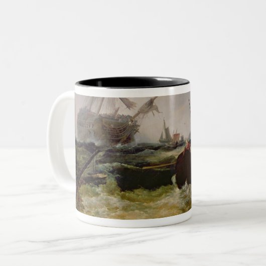 aの人o'戦争の援助に行く漕艇 ツートーンマグカップ (正面左)