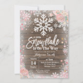 Aの少し雪片をあります方法ベビーシャワーに飾って下さい 招待状 (正面)