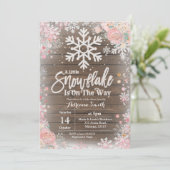 Aの少し雪片をあります方法ベビーシャワーに飾って下さい 招待状 (スタンド正面)