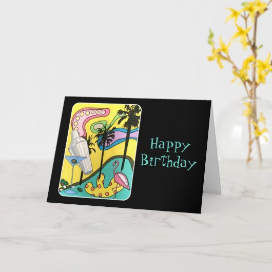 aの日曜日の絵画の世紀半ばのモダンなおもしろい カード (黄色い花)