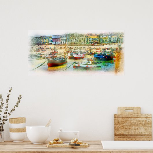 Aの港と絵画して ポスター (キッチン)