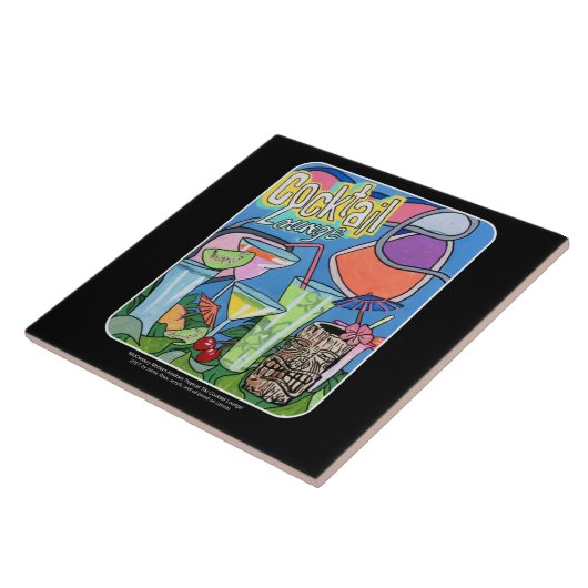 aの熱帯Tikiのカクテルラウンジの絵画 タイル (側面)