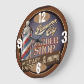 aの理髪店の時間 ラージ壁時計 (傾斜)