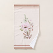 Aの絵画フローラと葉シームレスパターン バスタオルセット (ハンドタオル)