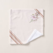 Aの絵画フローラと葉シームレスパターン バスタオルセット (ウォッシュタオル)