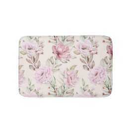 Aの絵画フローラと葉シームレスパターン バスマット