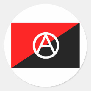Aの記号を用いる無政府主義者の旗 ラウンドシール
