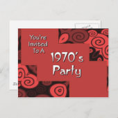 Aの70年代のパーティーへの招待されました インビテーションポストカード (正面/裏面)
