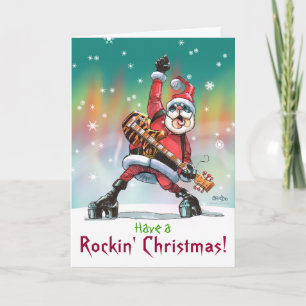aのRockinのクリスマスカードを持って下さい シーズンカード