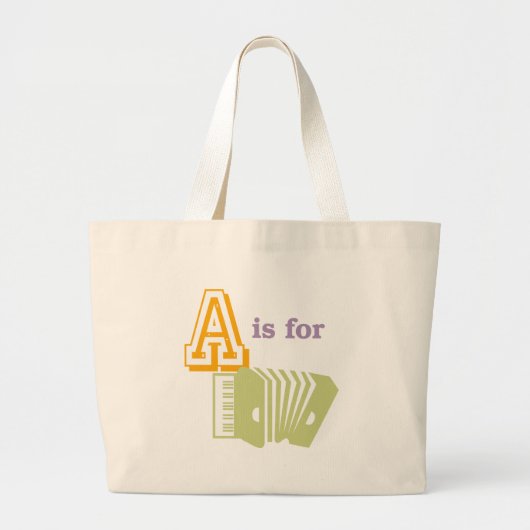 Aはアコーディオンのためです ラージトートバッグ (正面)
