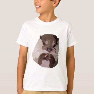 Aはアジアの小さな留め金のオッターのためだ Tシャツ