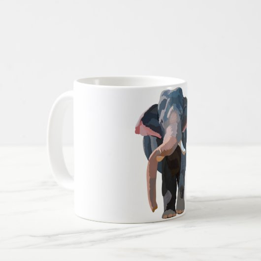 Aはアジアゾウの種 コーヒーマグカップ (正面左)