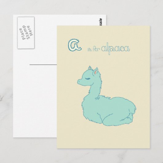 Aはアルパカ用(青) ポストカード (正面/裏面)