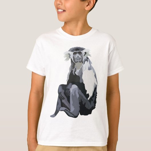 Aはアンゴラのコロッバ・モンキー向け Tシャツ (正面)