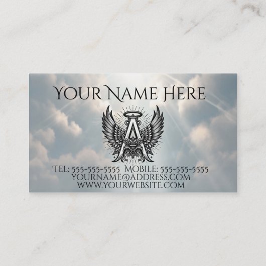 Aはエンジェルアルファベットイニシャル 名刺 (裏面)