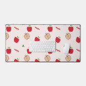 Aはリンゴのピンク デスクマット (キーボード&マウス)