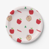 Aはリンゴのピンク ペーパープレート (正面)