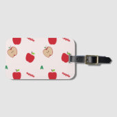 Aはリンゴのピンク ラゲッジタグ (正面横)
