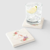 Aは叔母のフローラ絵を描の ストーンコースター (横)