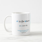 Aは紺碧のアルファベットの芸術のマグのためです コーヒーマグカップ (左)