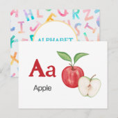 AはApple用 – Alphabet Flash Card ポストカード (正面/裏面)