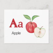 AはApple用 – Alphabet Flash Card ポストカード (正面)
