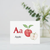 AはApple用 – Alphabet Flash Card ポストカード (スタンド正面)