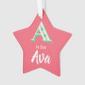 AはAvaのイニシャル オーナメント 名前入りクリスマス  (正面)