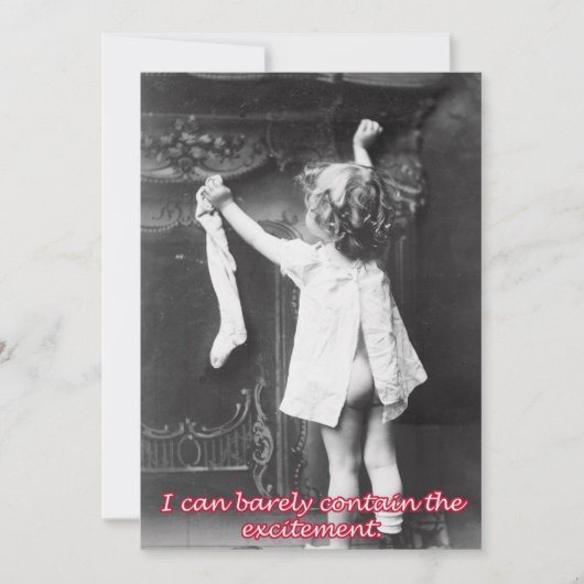 Aぶら下がったストッキングとVintageクリスマスカード シーズンカード (正面)