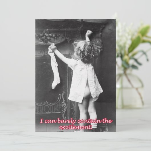 Aぶら下がったストッキングとVintageクリスマスカード シーズンカード (スタンド正面)