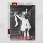 Aぶら下がったストッキングとVintageクリスマスカード シーズンカード (正面/裏面)